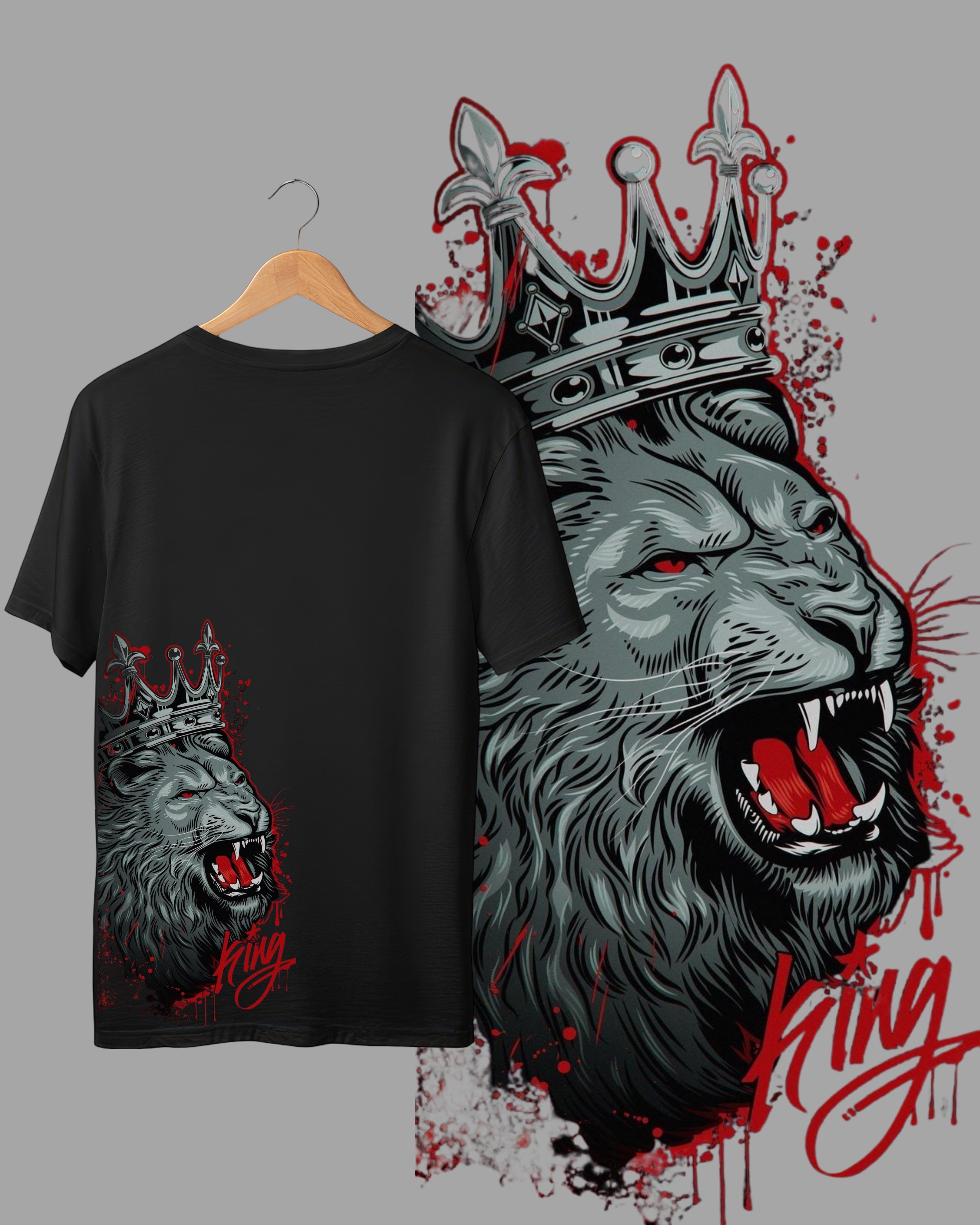 LION KING - BLACK OVERSIZE TEES