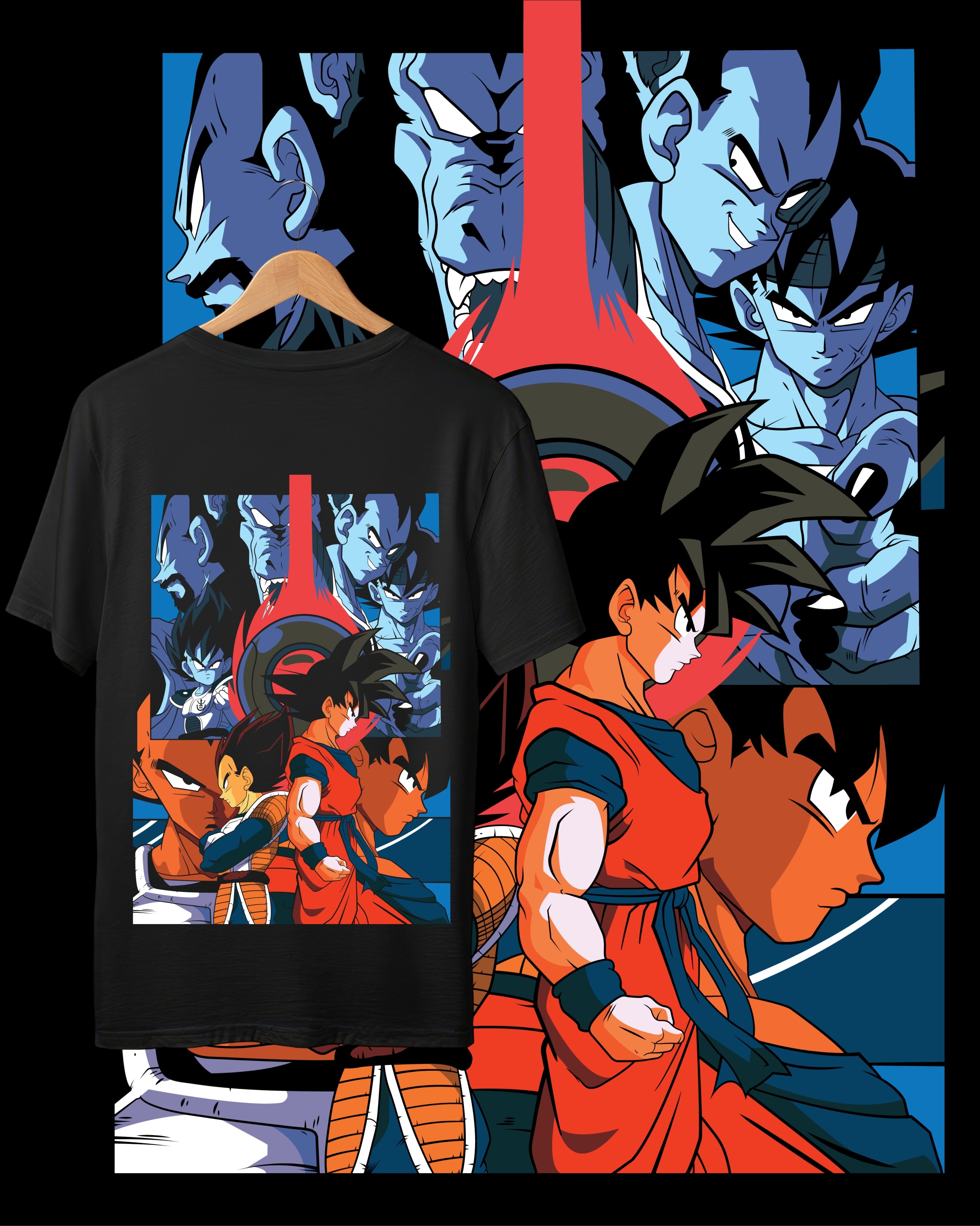 DRAGON BALL ANIME - BLACK OVERSIZE TEES