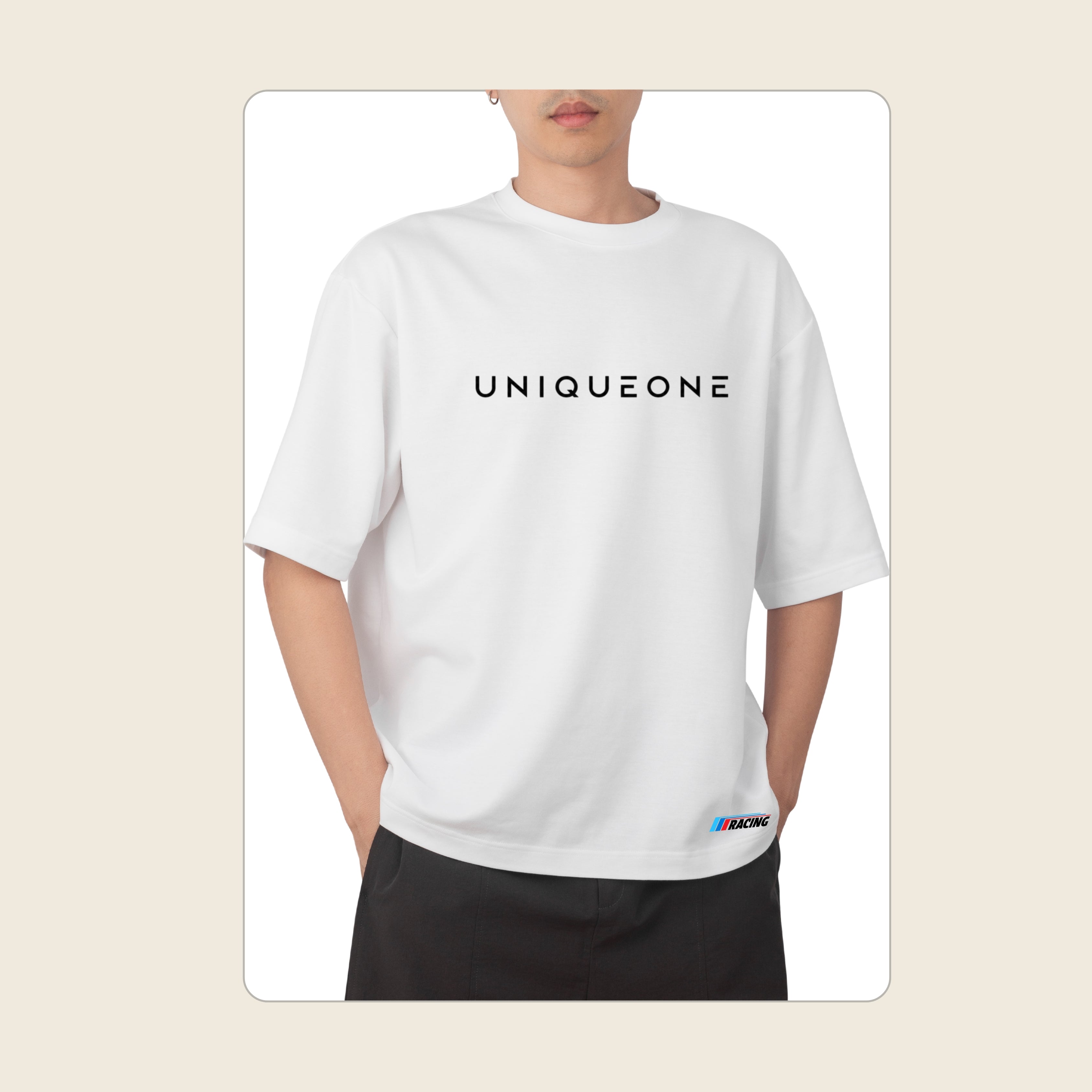 FERRARI - WHITE OVERSIZE TEES