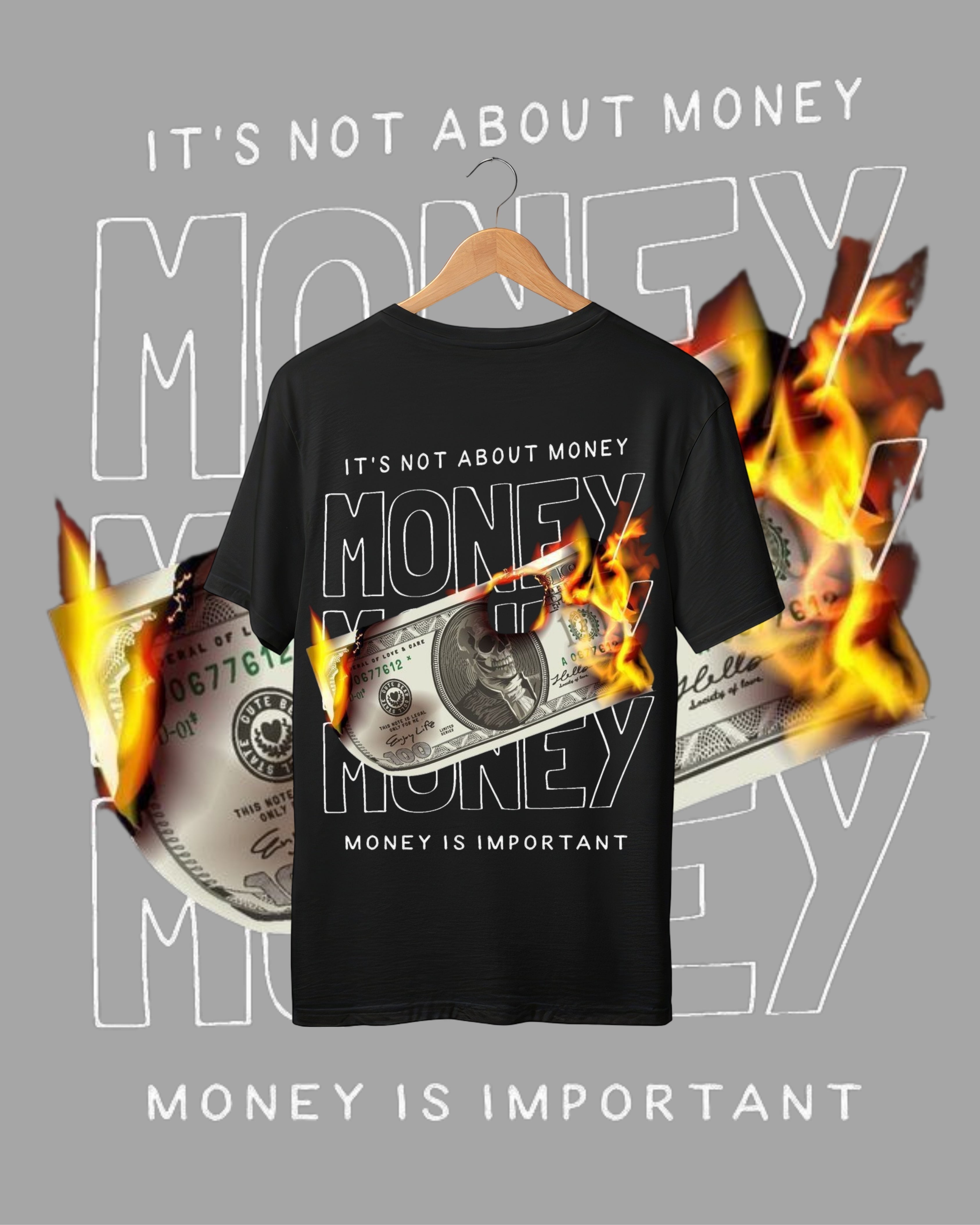 MONEY - BLACK OVERSIZE TEES