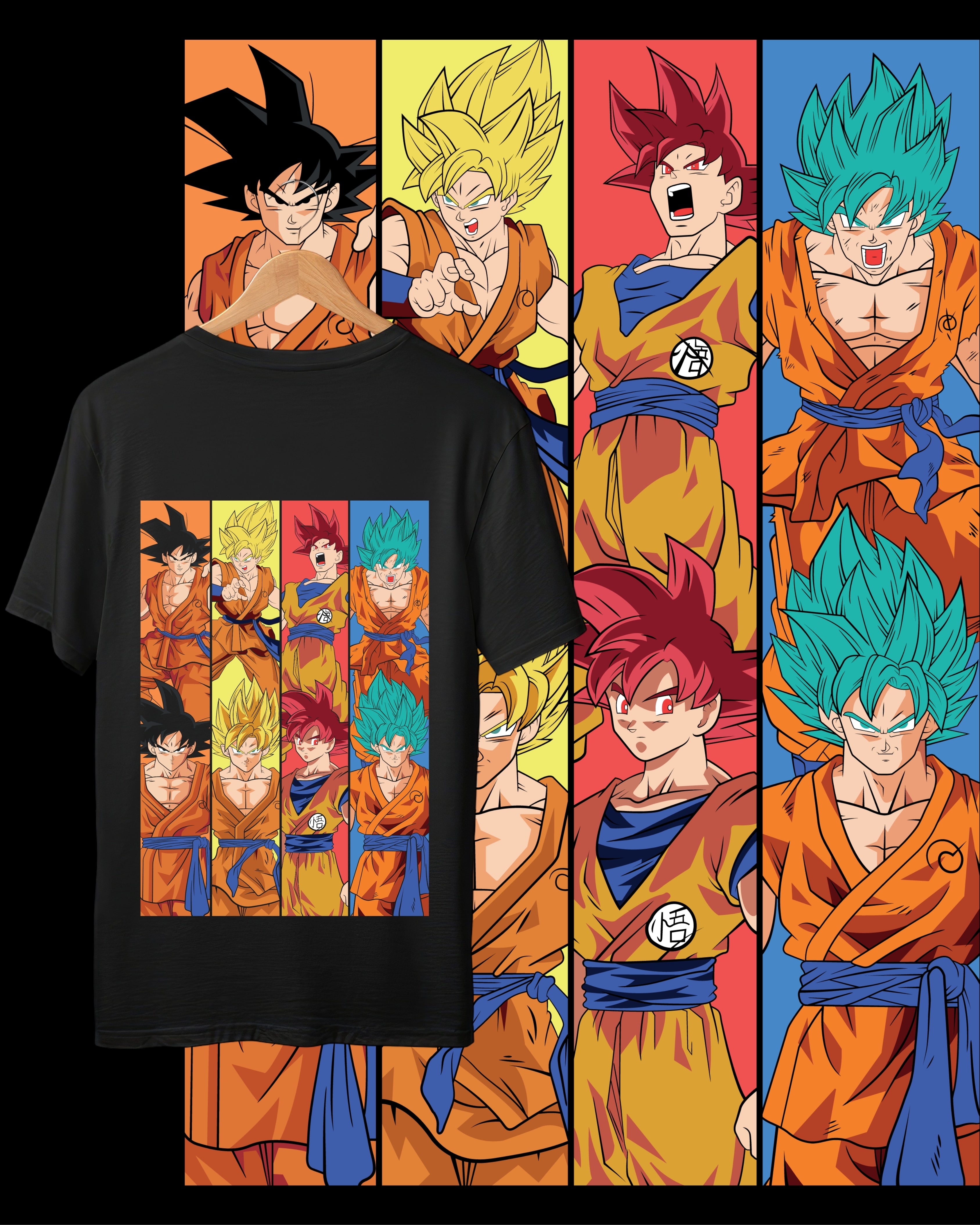 DRAGON BALL- BLACK OVERSIZE TEES