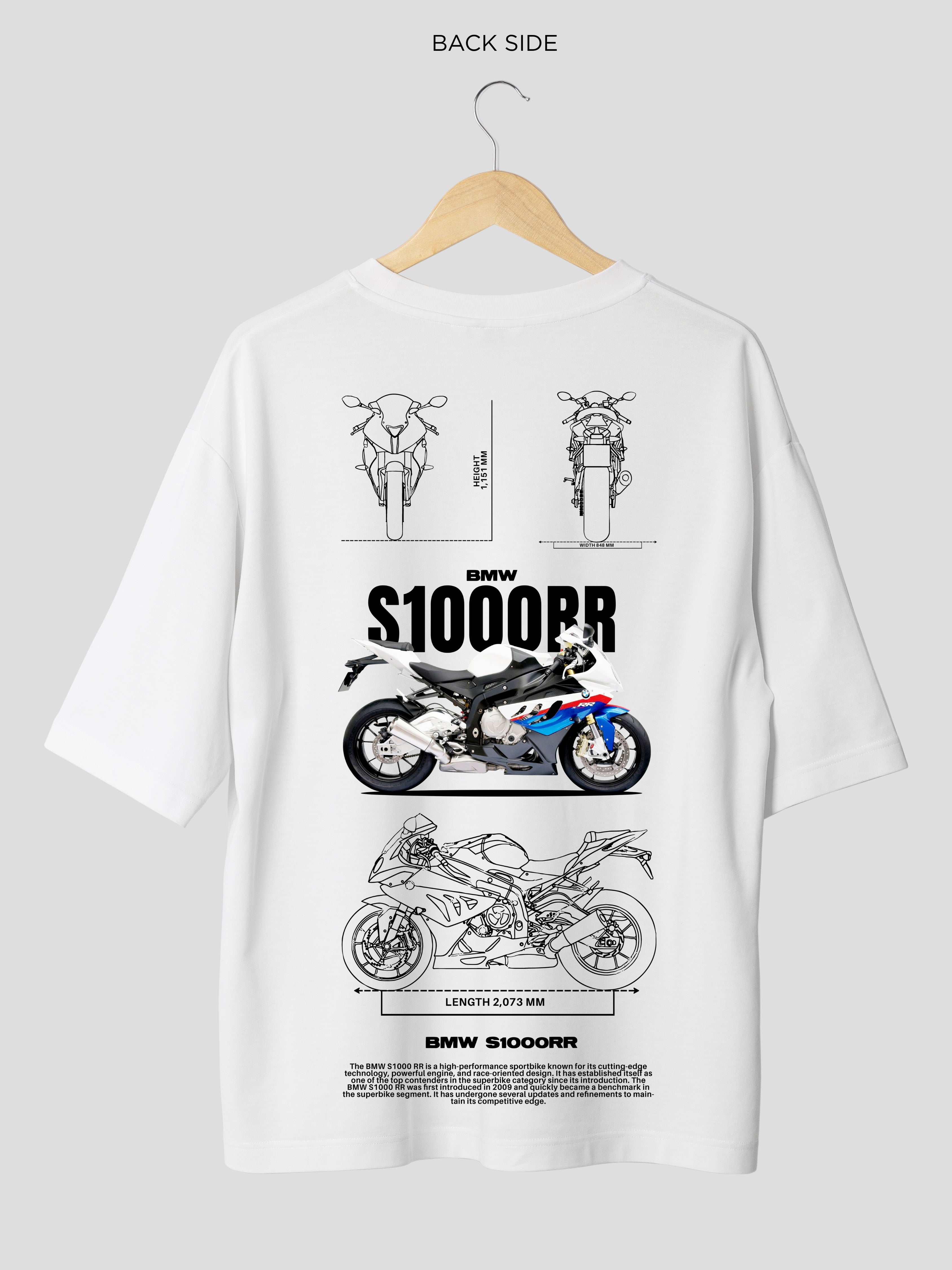 BWM S1000RR-OVERSIZE WHITE TSHIRT