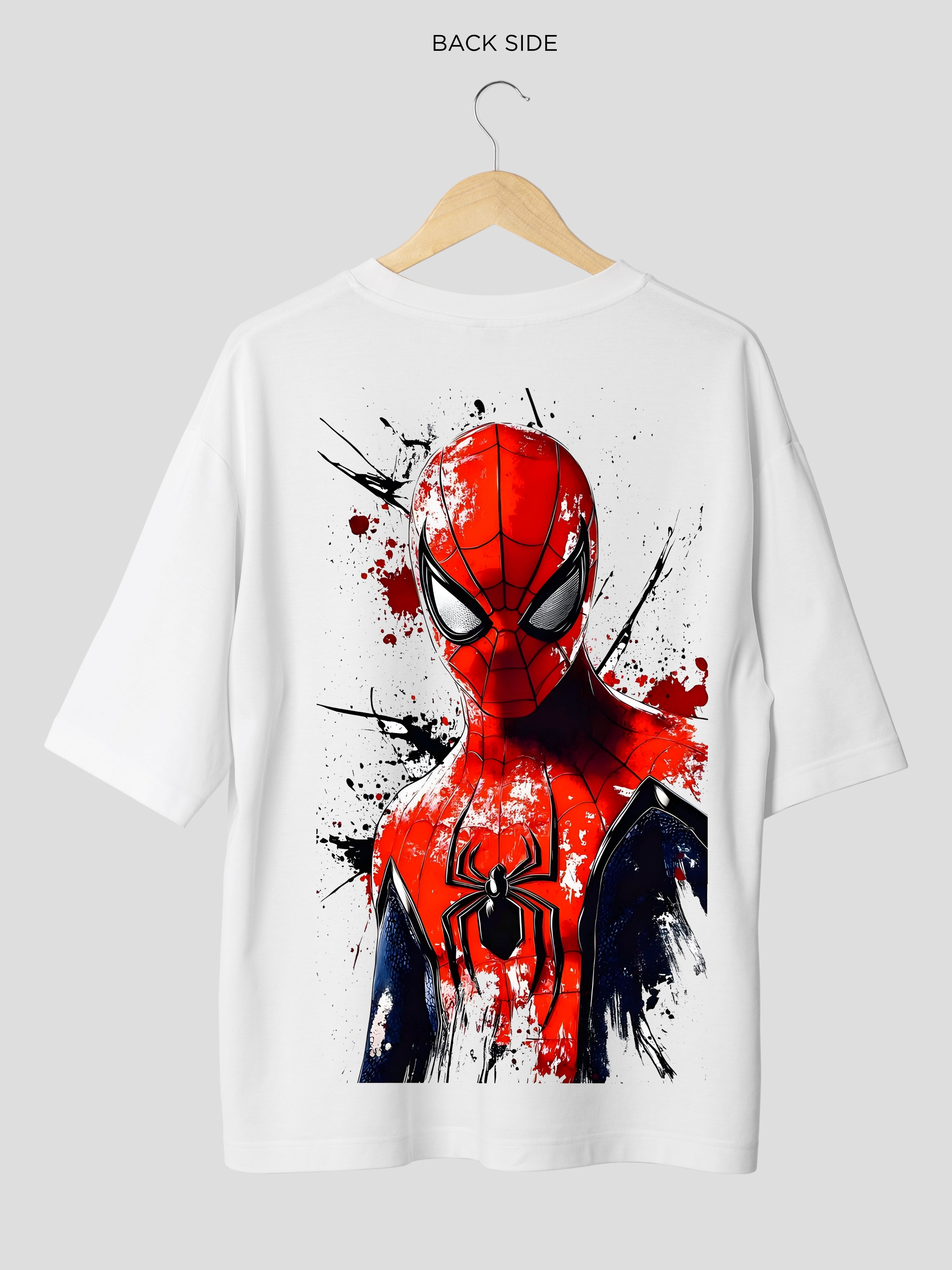 SPIDERMAN-WHITE OVERSIZE TEES