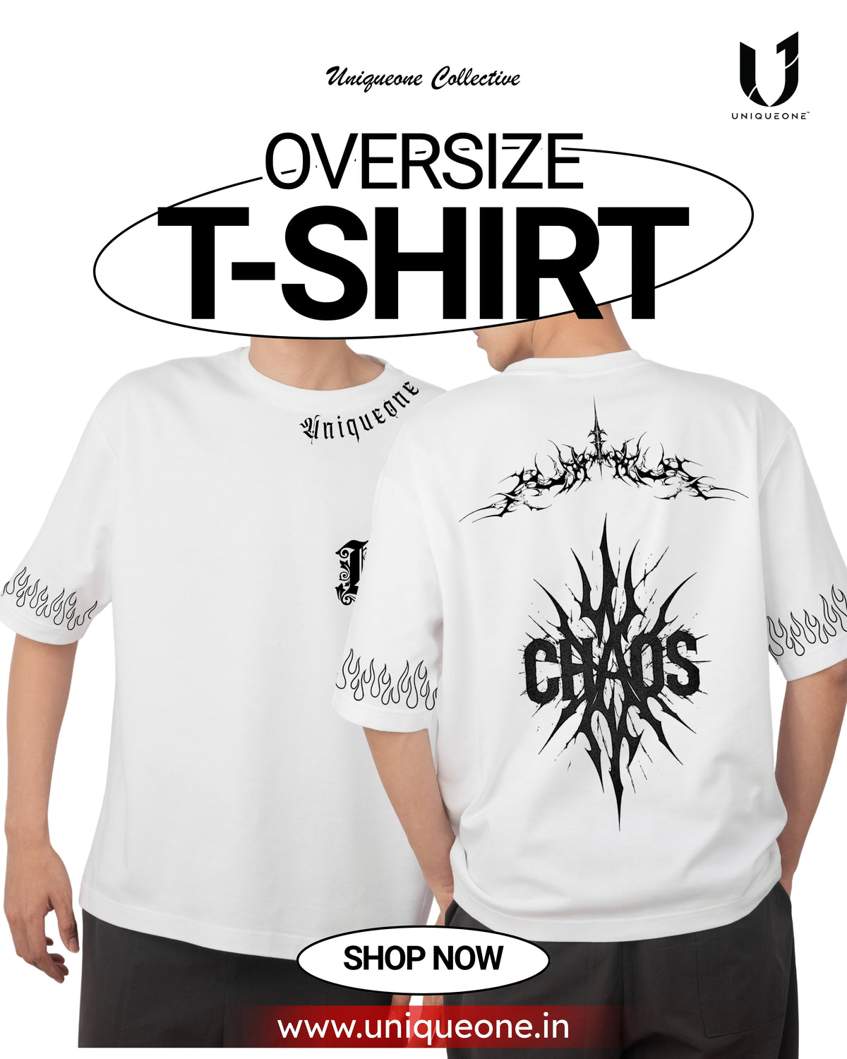 UNIQUE WHITE OVERSIZE TEE