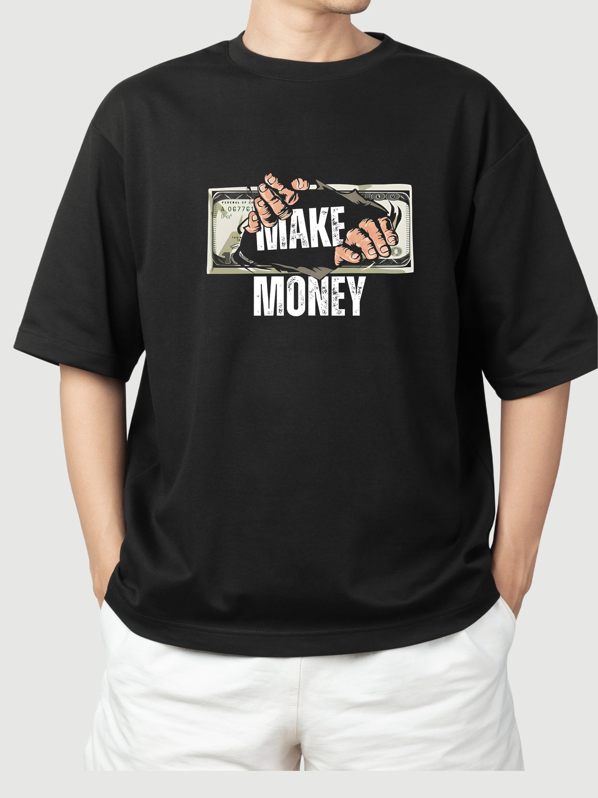 MAKE MONEY - BLACK OVERSIZE TSHIRT