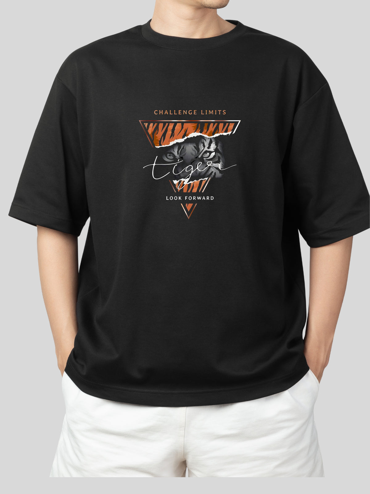 BE TIGER - BLACK OVERSIZE TEES