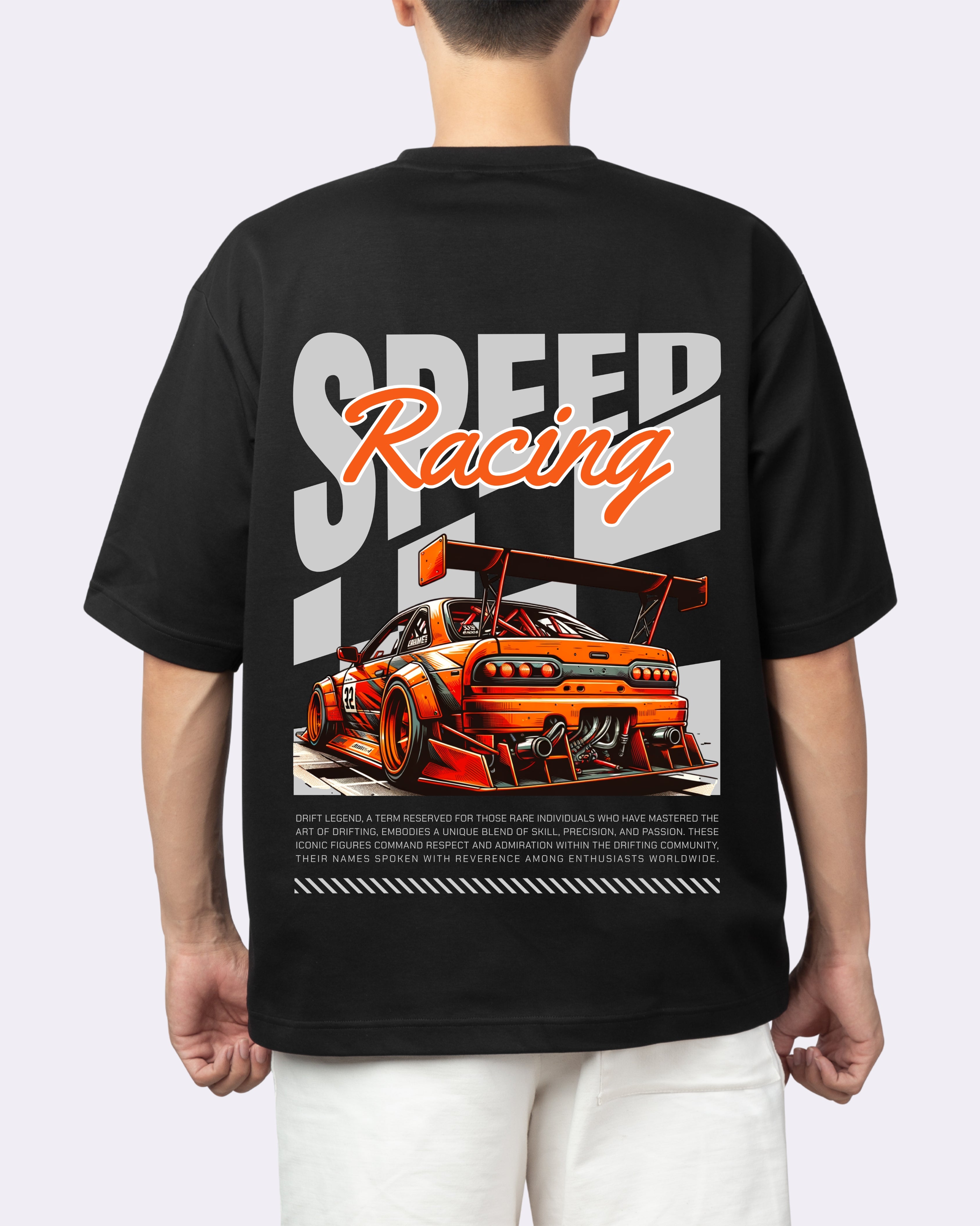 SPEED RACING - BLACK OVERSIZE TEES