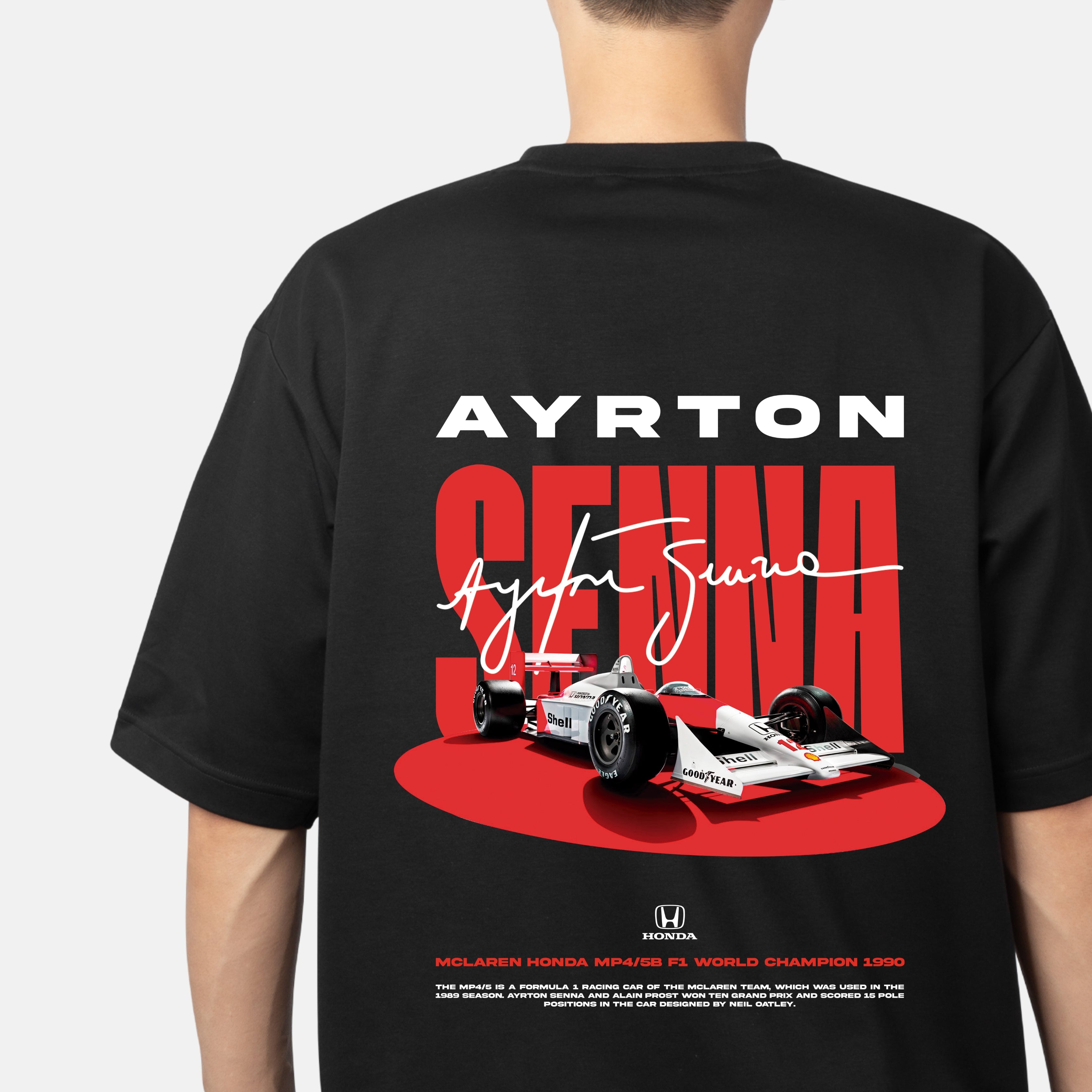 AYRTON SENNA - BLACK OVERSIZE TEES