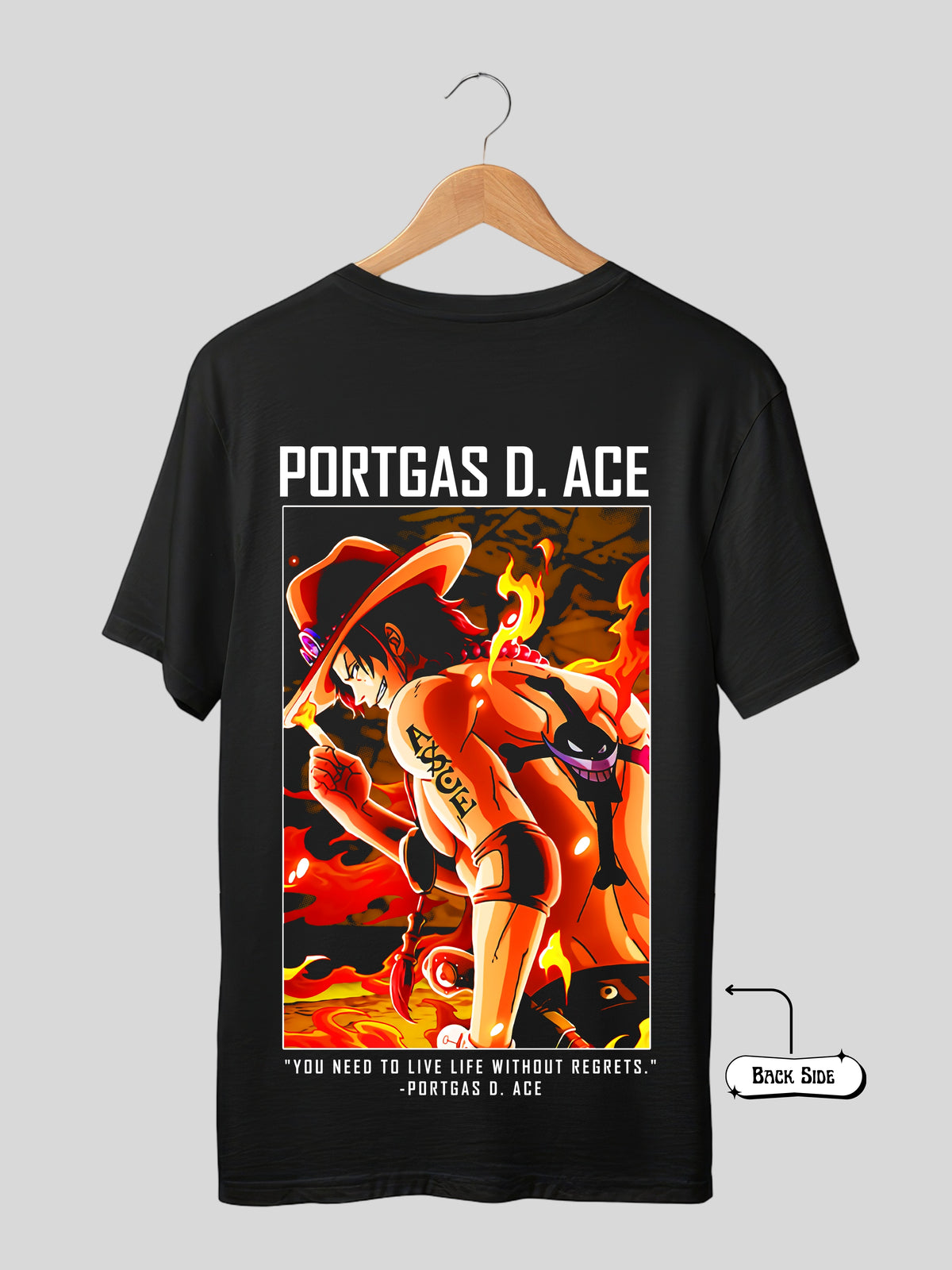 ONEPIECE ACE - BLACK OVERSIZED TSHIRT