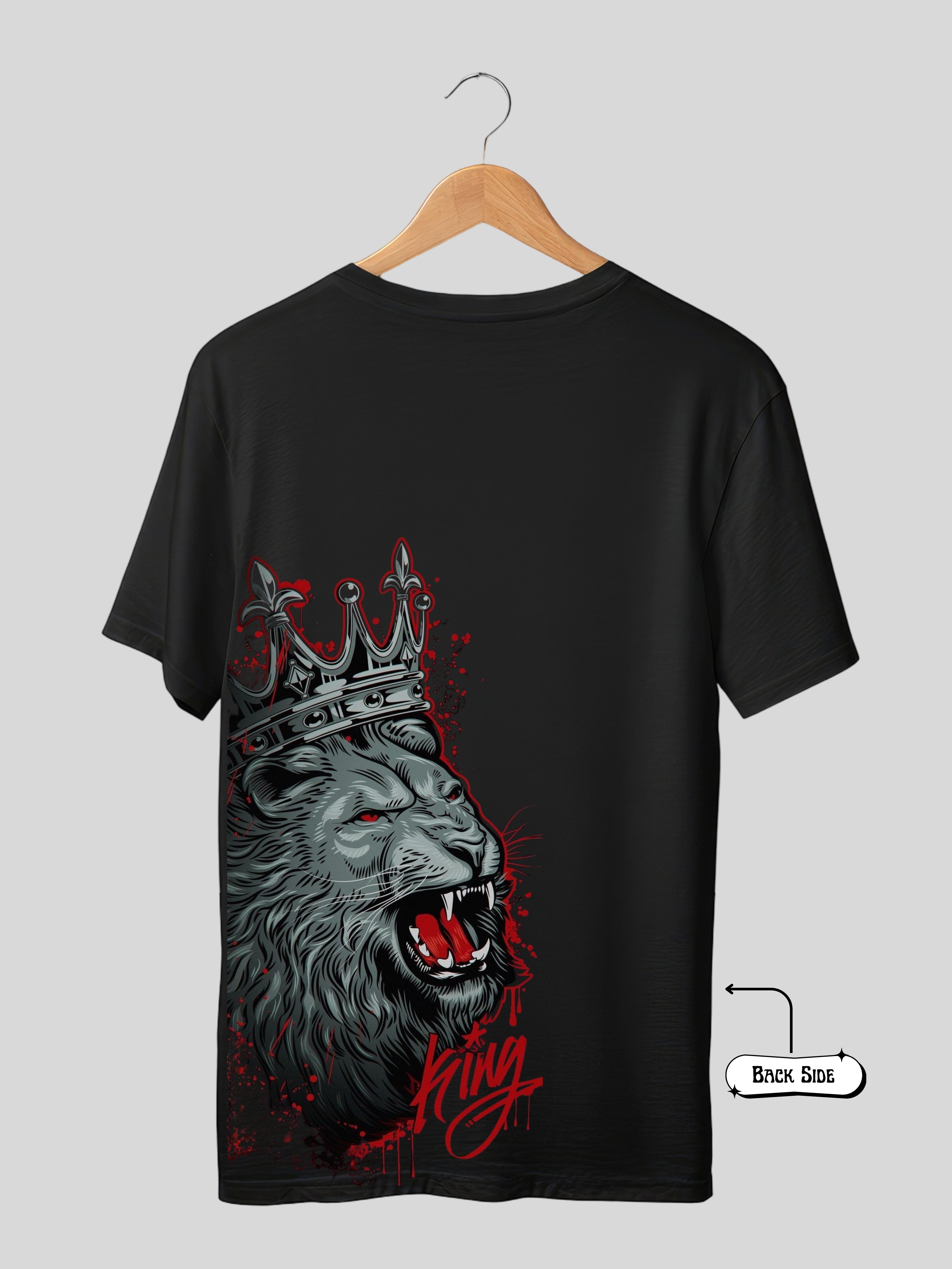 CROWN LION - BLACK OVERSIZE TSHIRT