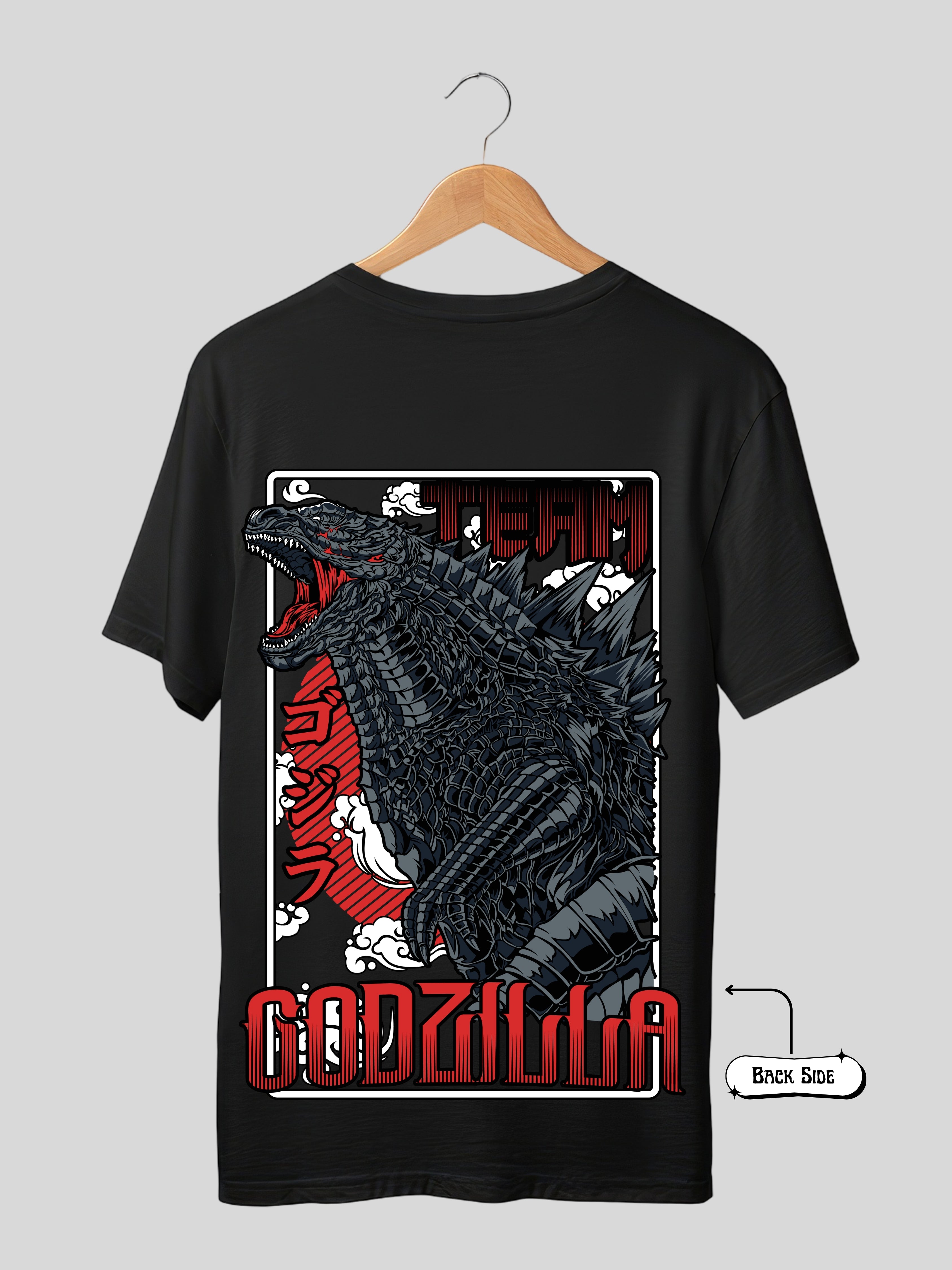 GODZILLA-BLACK OVERSIZE TSHIRT