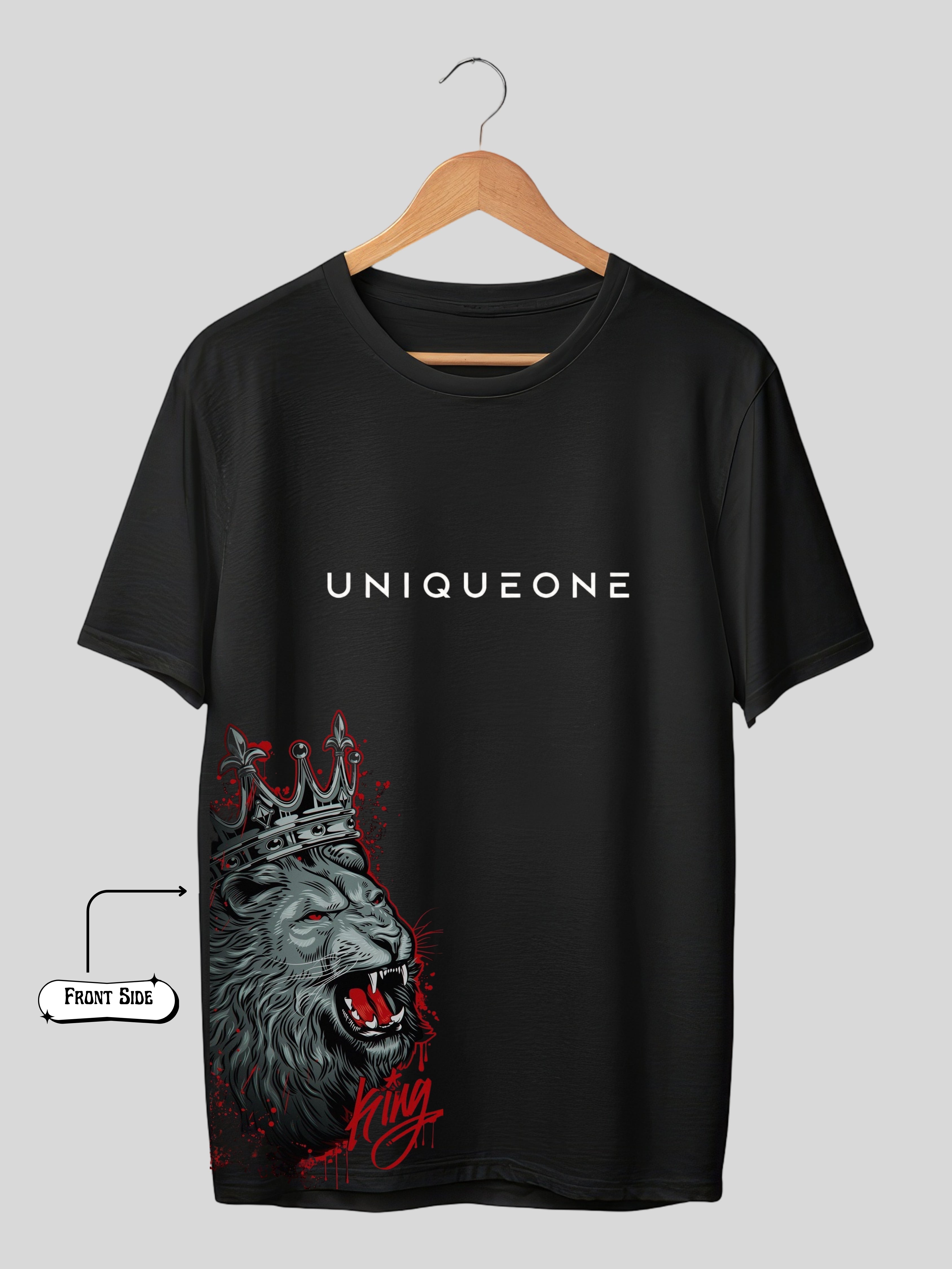 CROWN LION - BLACK OVERSIZE TSHIRT