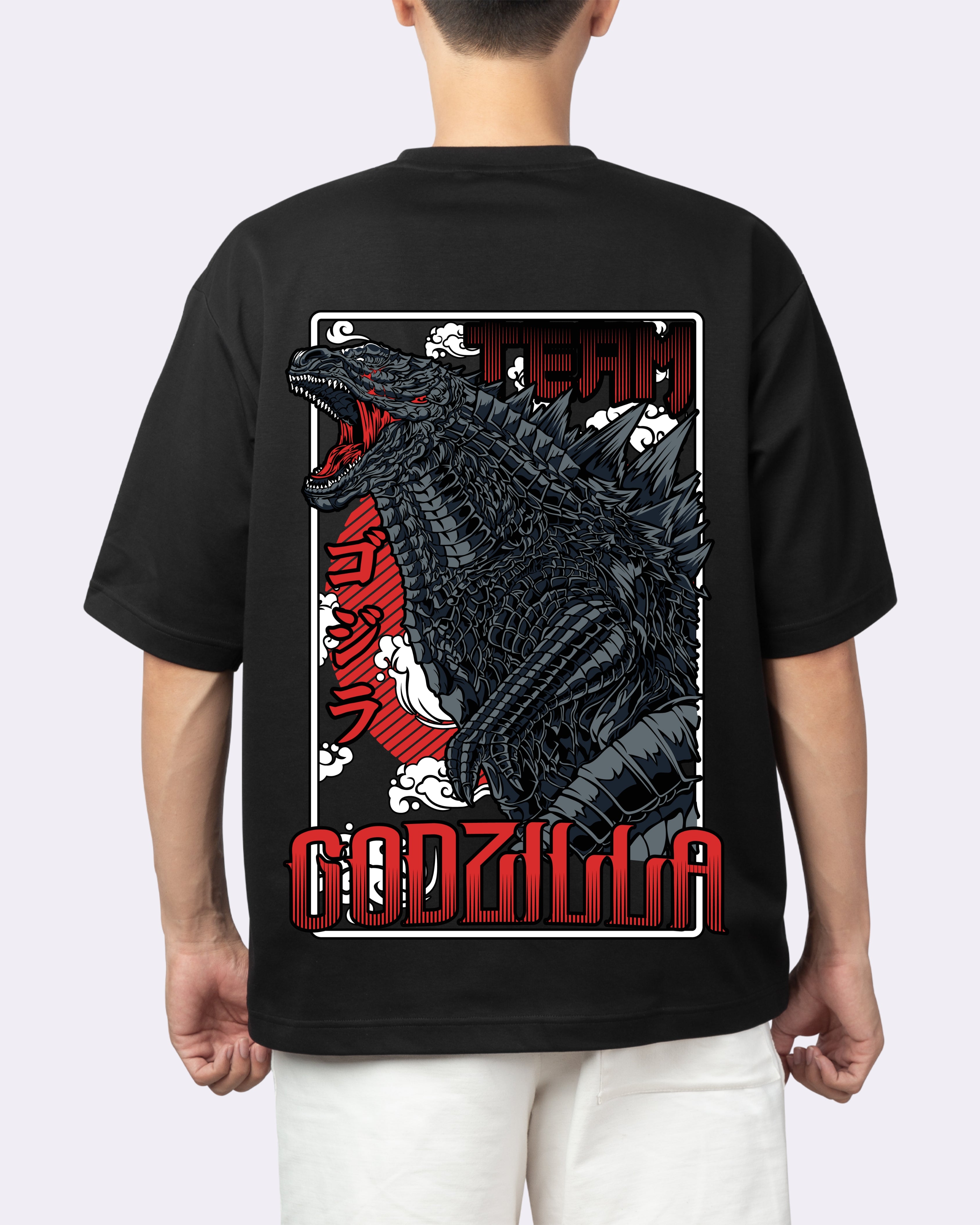 GODZILLA-BLACK OVERSIZE TSHIRT