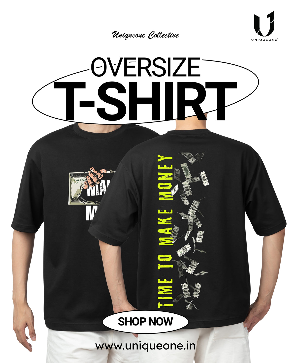 MAKE MONEY - BLACK OVERSIZE TSHIRT