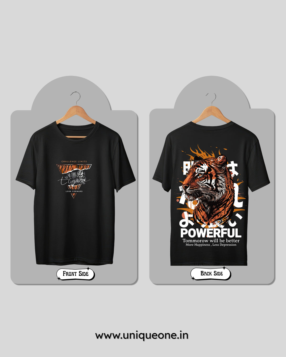 BE TIGER - BLACK OVERSIZE TEES
