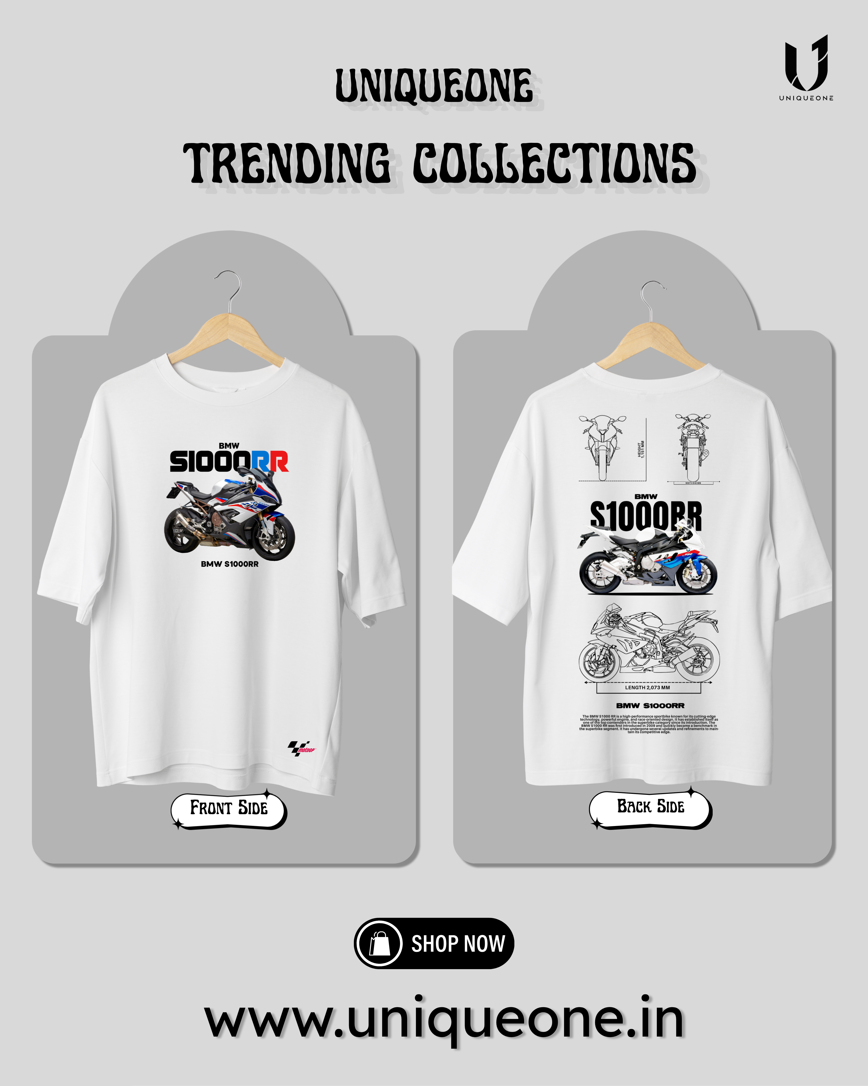 BWM S1000RR-OVERSIZE WHITE TSHIRT