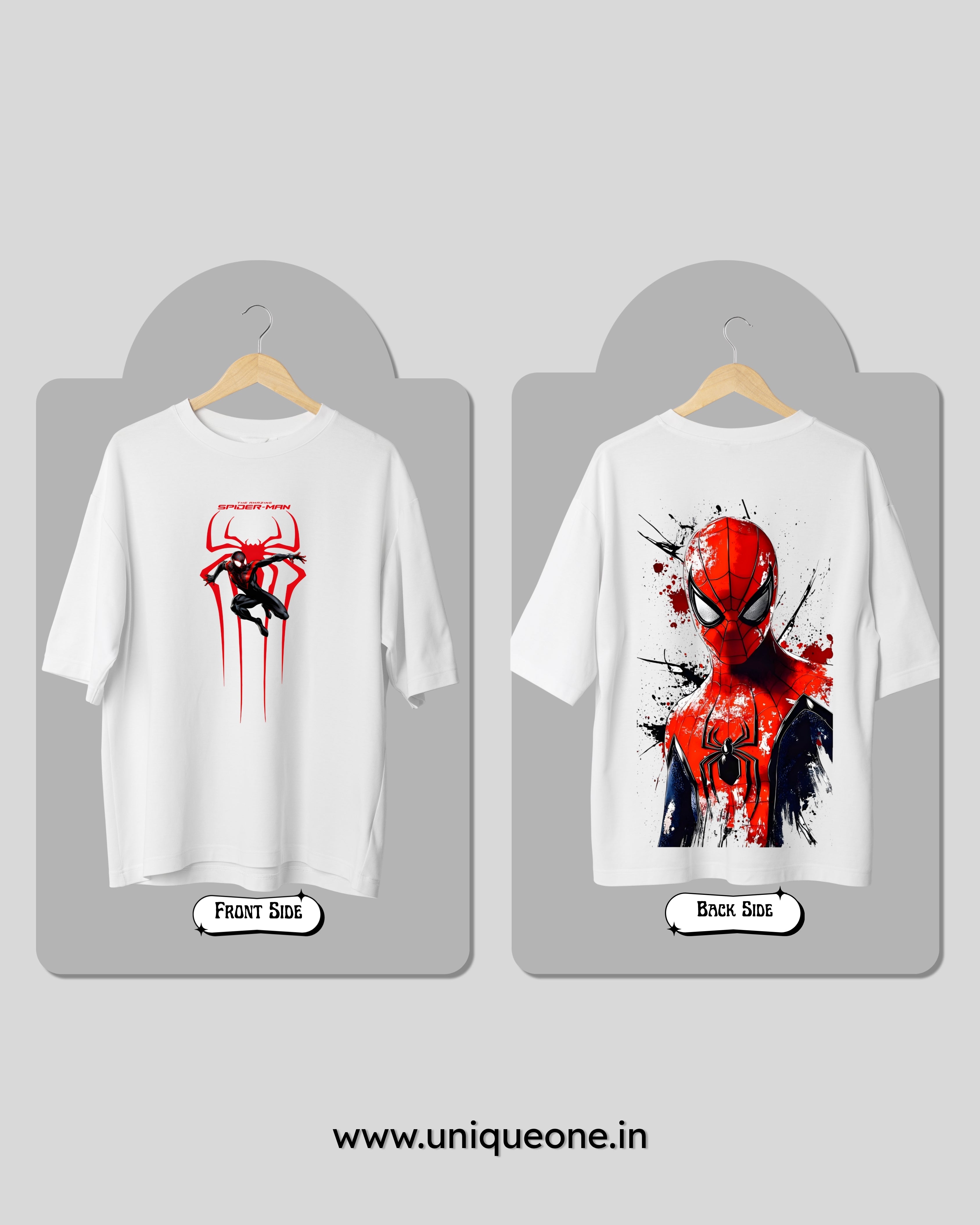 SPIDERMAN-WHITE OVERSIZE TEES