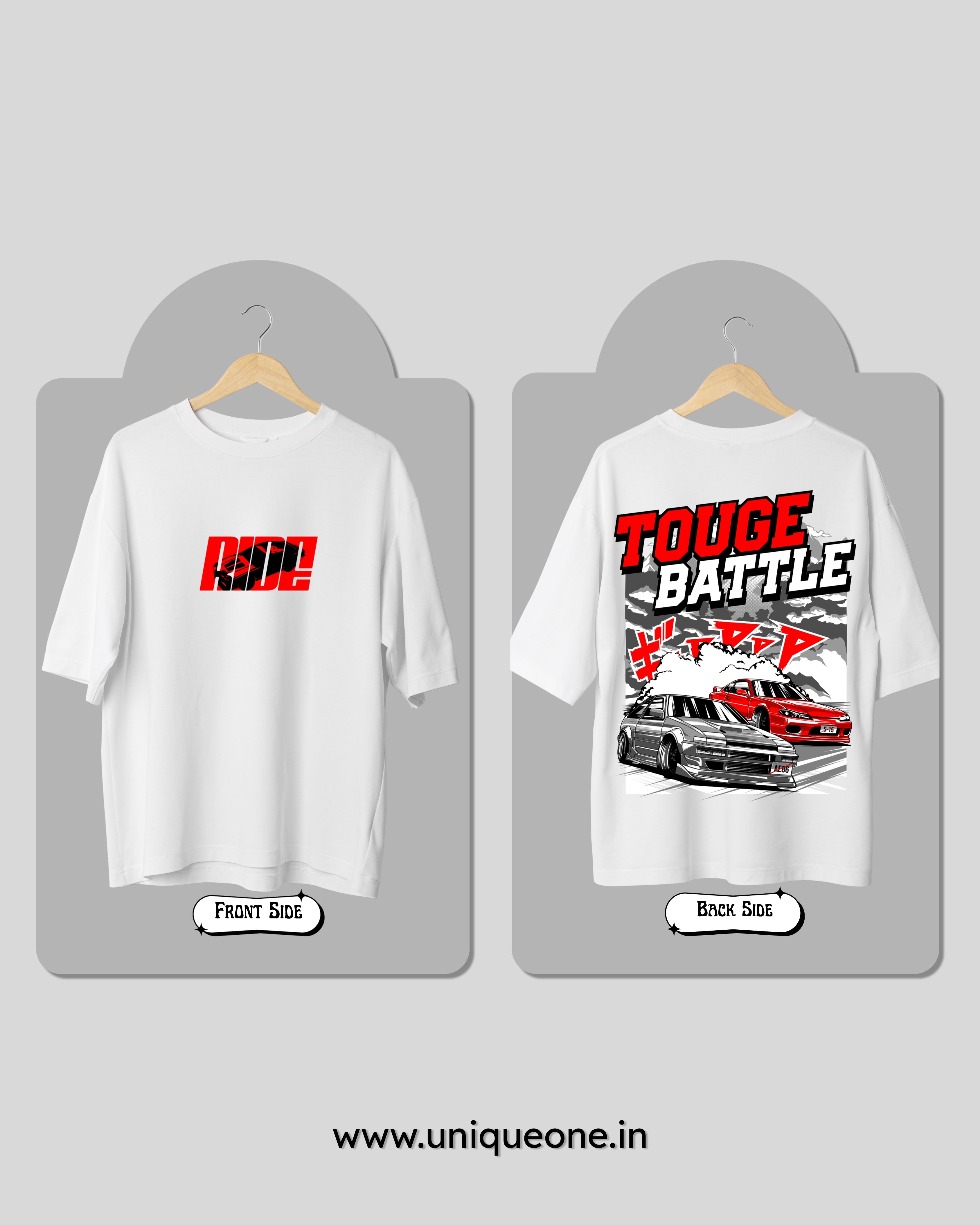 RIDE-OVERSIZE WHITE TSHIRT