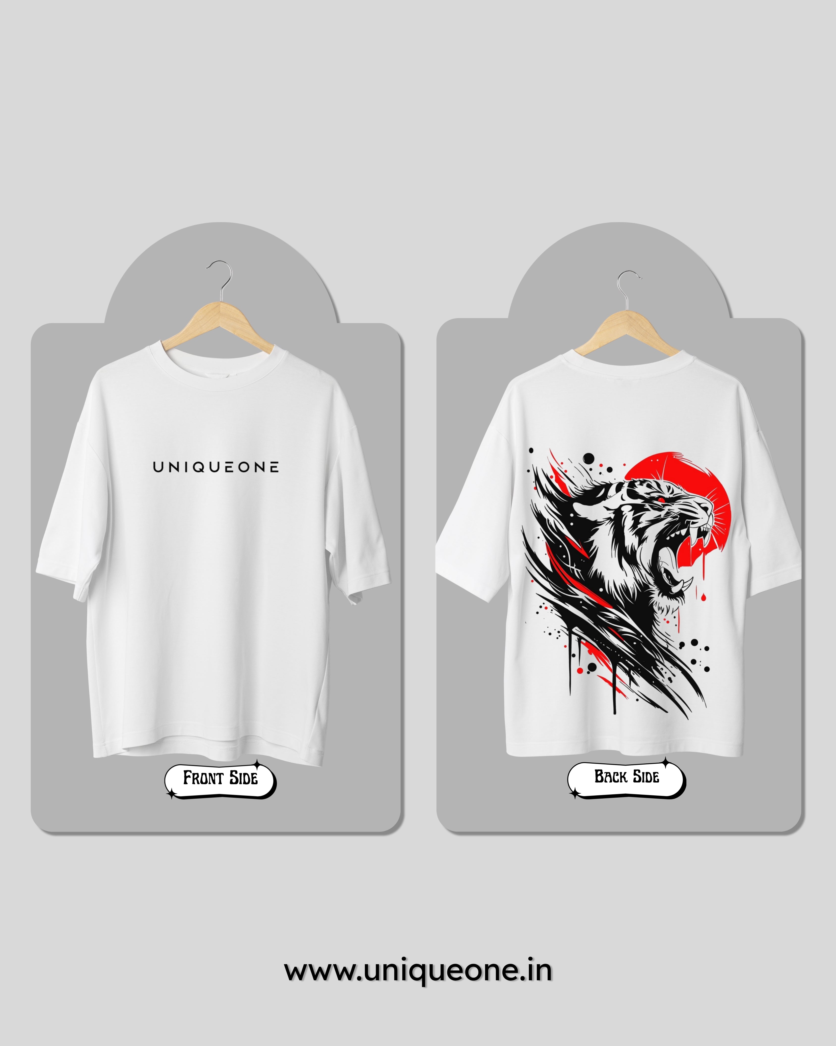 TIGER- WHITE OVERSIZE TSHIRT