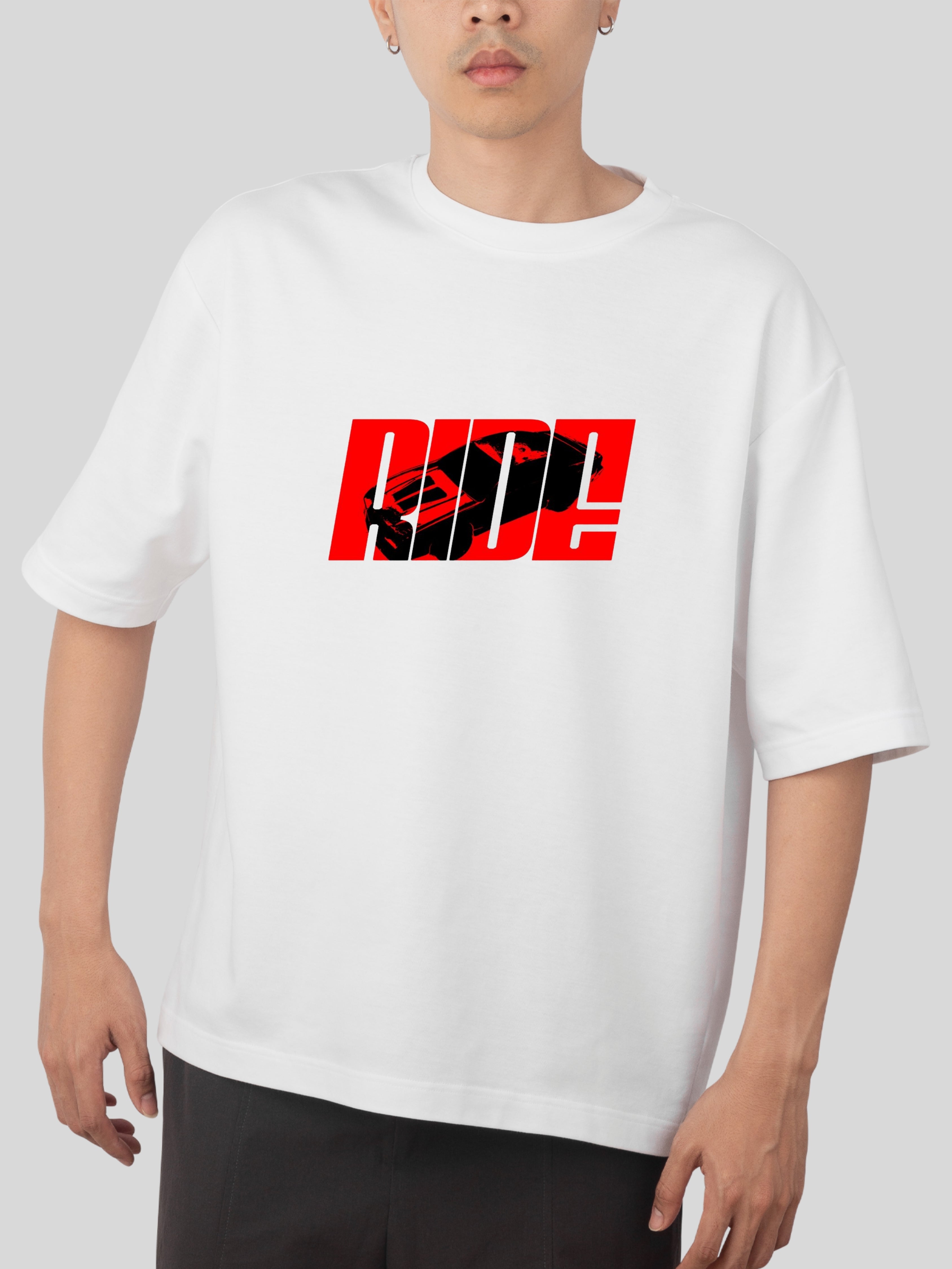 RIDE-OVERSIZE WHITE TSHIRT