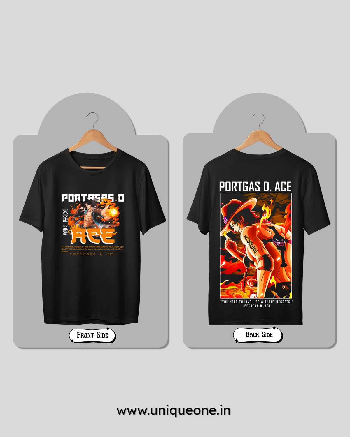 ONEPIECE ACE - BLACK OVERSIZED TSHIRT
