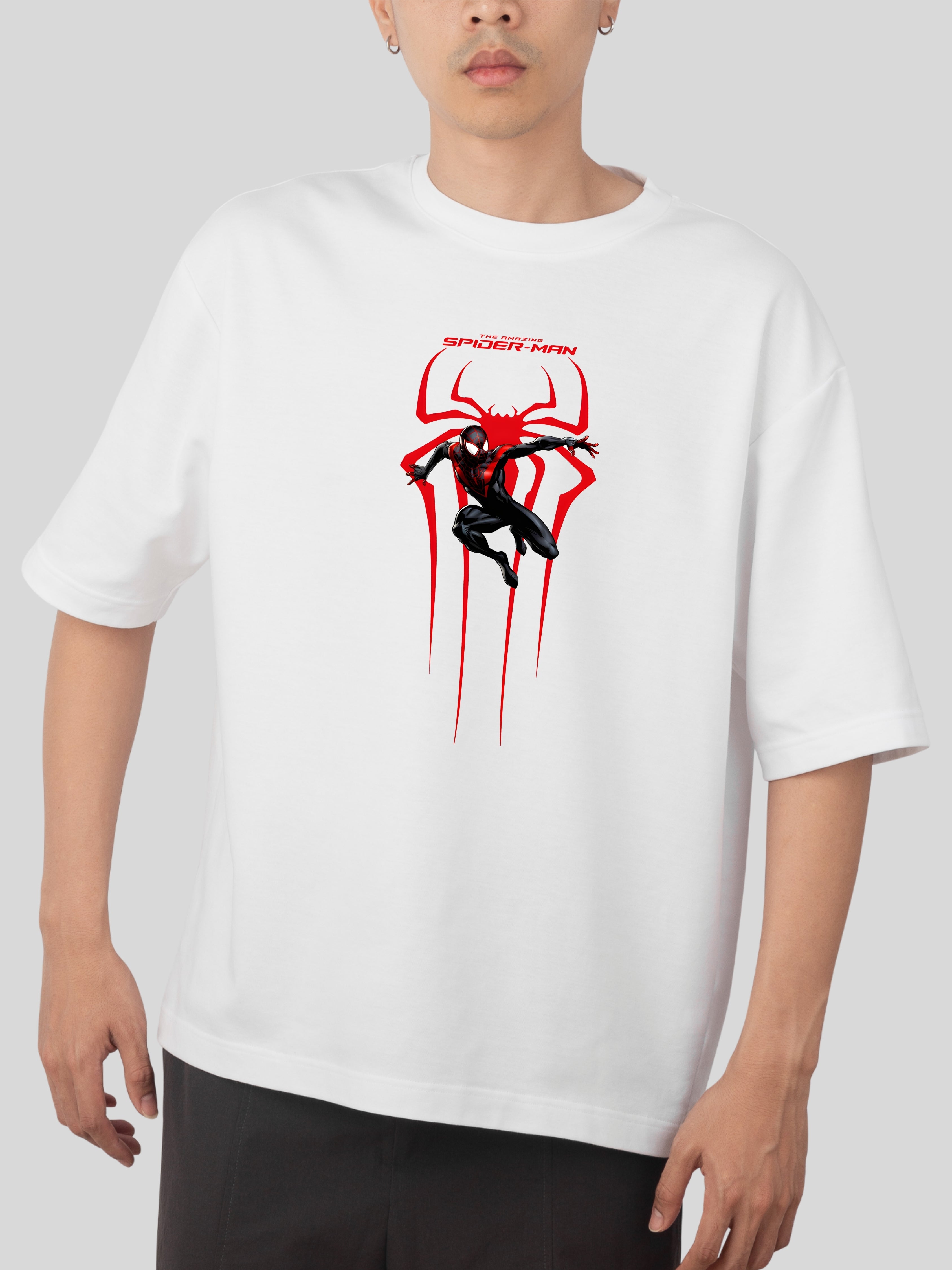 SPIDERMAN-WHITE OVERSIZE TEES