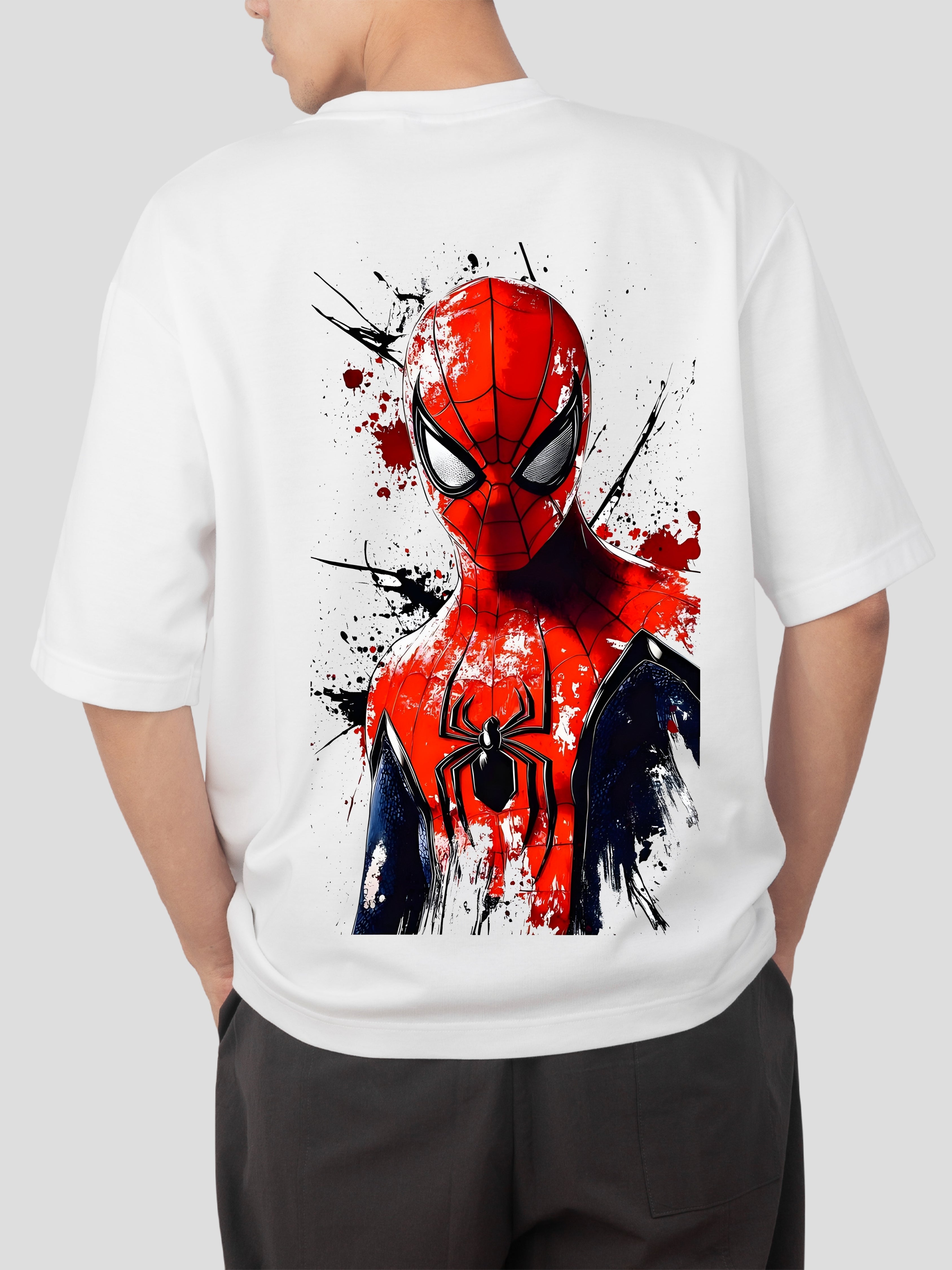SPIDERMAN-WHITE OVERSIZE TEES