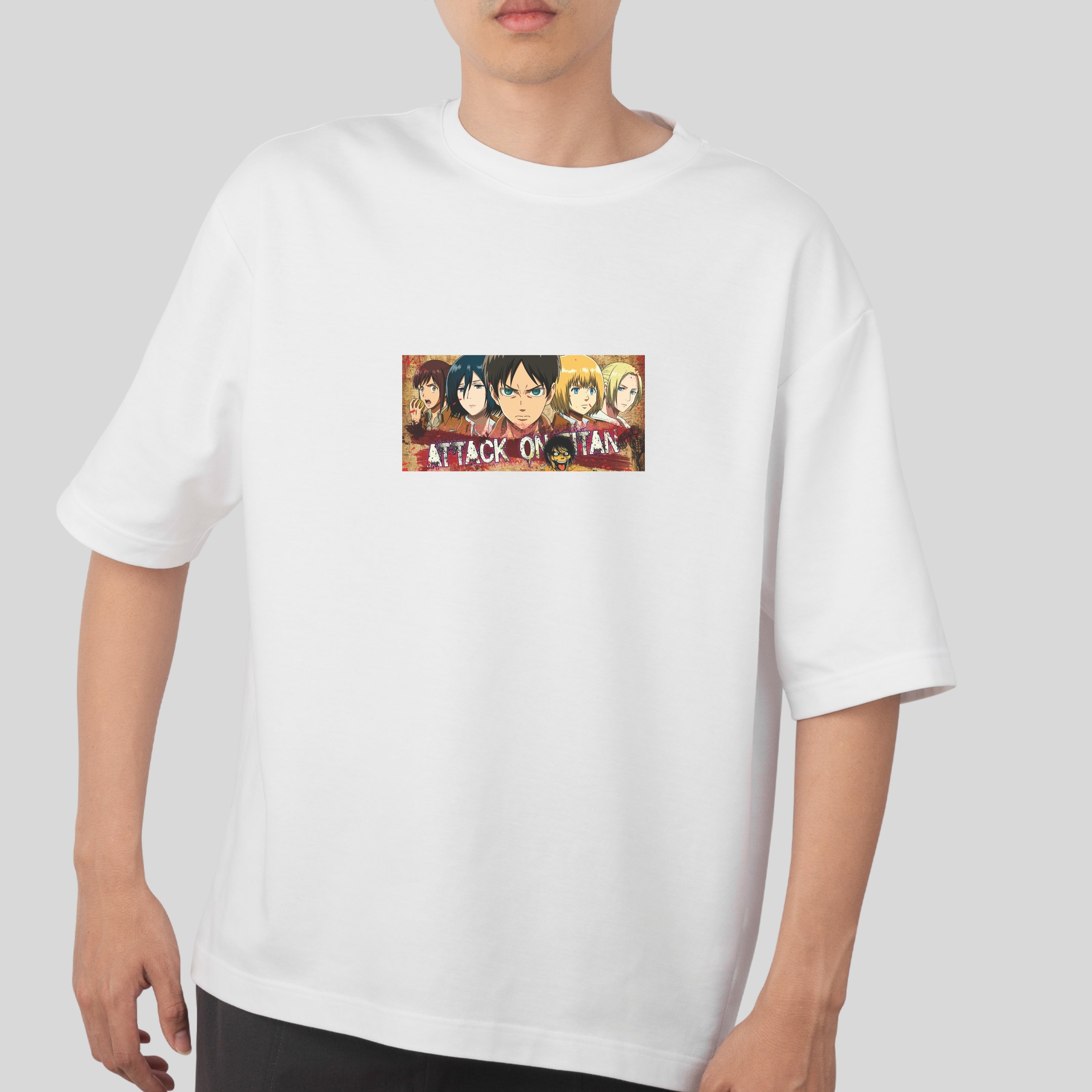 TITIAN OF REVENGE - WHITE OVERSIZE TEES