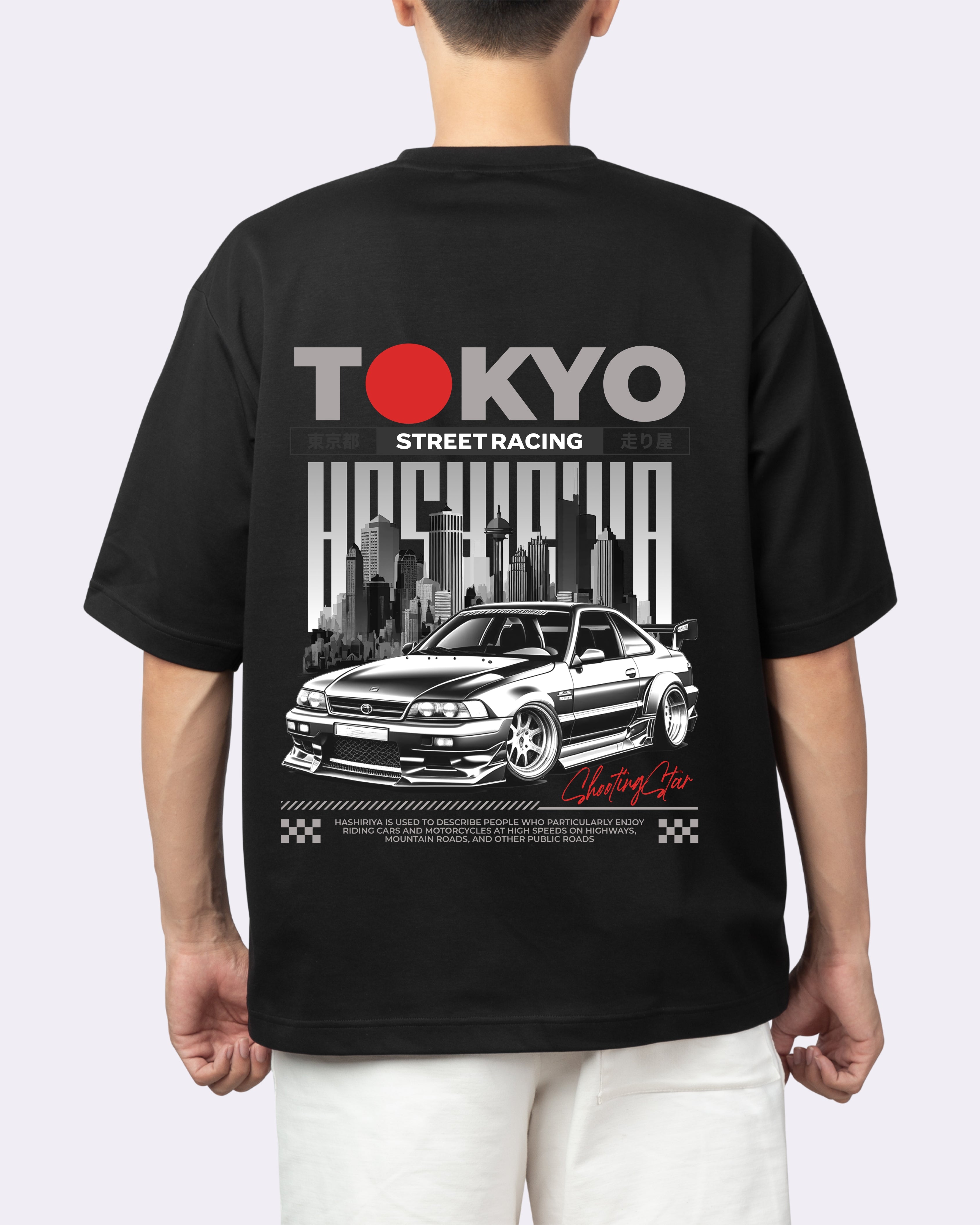 TOKYO - BLACK OVERSIZE TEES